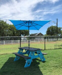 Dog activity table with umbrella